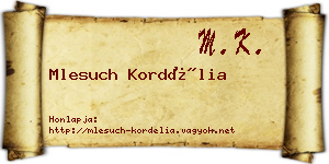 Mlesuch Kordélia névjegykártya